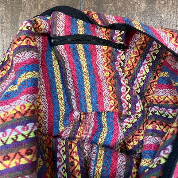 Hippie Hobo Sling Crossbody Woven Aztec Boho Bag Rainbow 🌈 - Picture 4 of 6